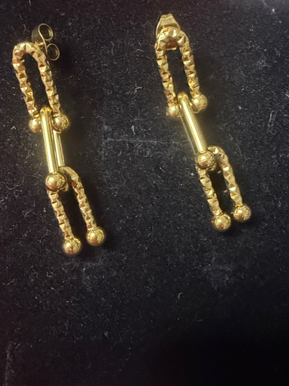 18k gold plated stainless steel Gold Chain Link Drop Earrings